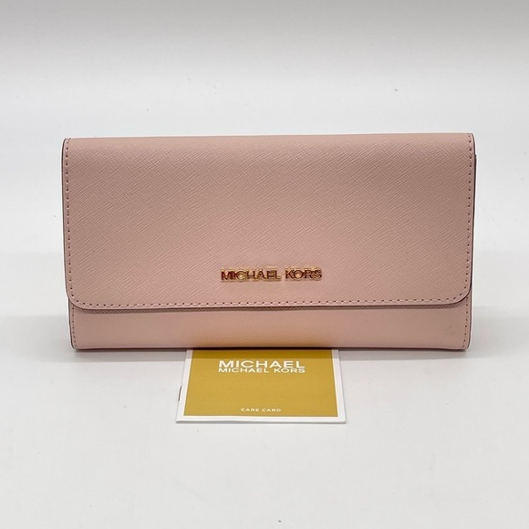 Michael Kors Large Trifold Wallet Powder Blush - Picture 1 of 8